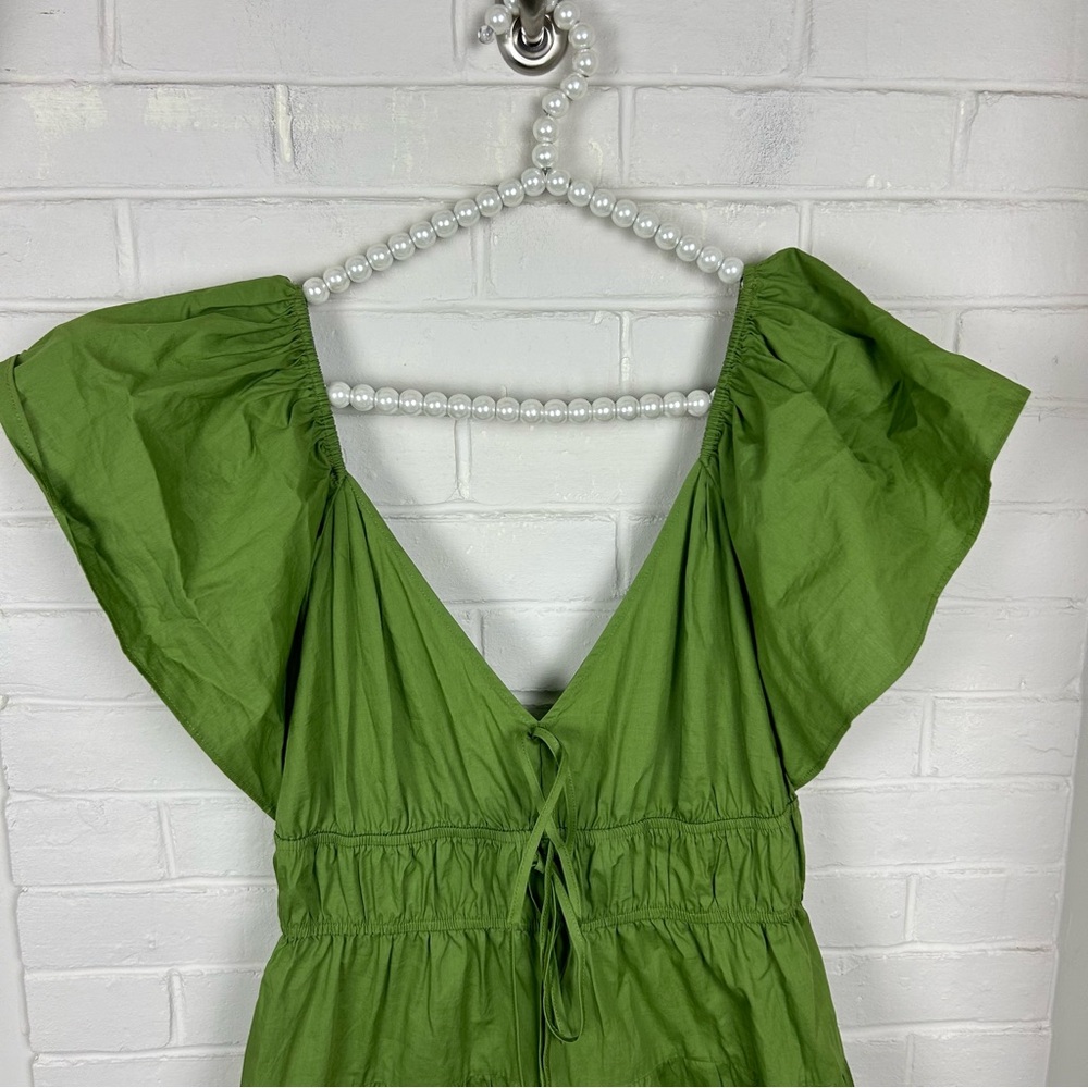 Tuckernuck Moon River Olive V Neck Maxi Dress Size L - Picture 4 of 12